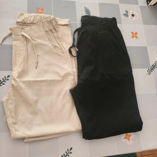 2 Pantalones casual Chinos Beige-Negro T.M