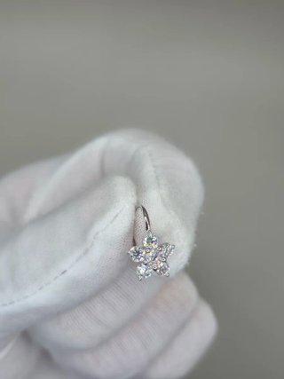 Pendientes Flor Plata 925 y Moissanita