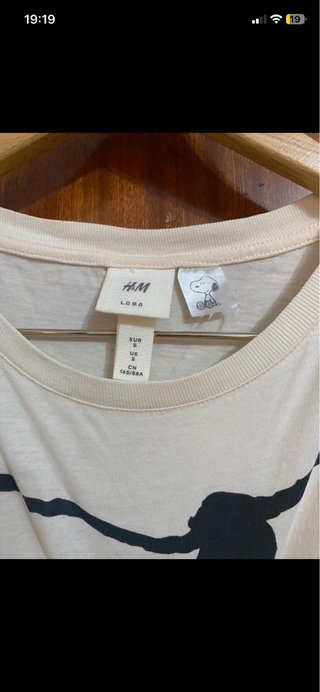 Camiseta Snoopy Beige Manga Corta