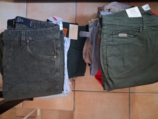 Lote pantalones hombre (verde, naranja)