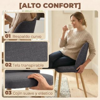 Juego de 2 sillas de comedor tapizadas