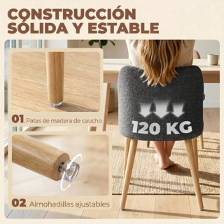 Juego de 2 sillas de comedor tapizadas