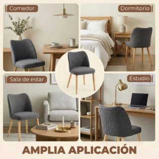 Juego de 2 sillas de comedor tapizadas