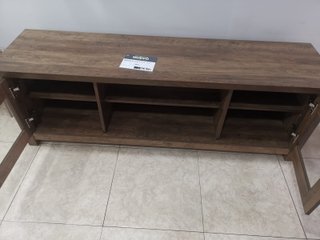 Mueble TV Rústico Madera y Cristal