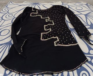 Mallot patinaje artístico negro con pedrería