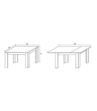 Mesa comedor extensible corfu 140 a 200 cm nuev