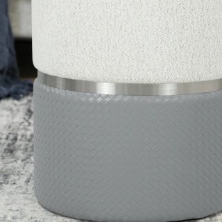 Set 2 Pufs Gris y Blanco