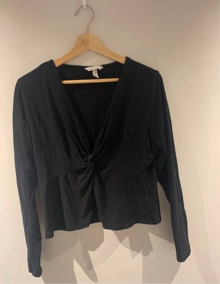 Camiseta H&M manga larga negra Talla M