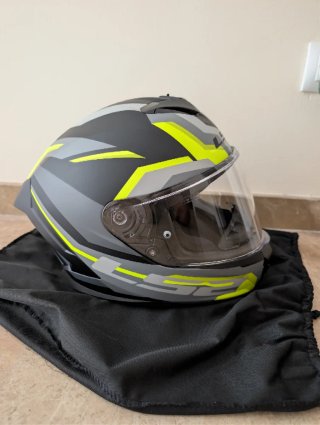 Casco Moto LS2 Negro Amarillo Gris