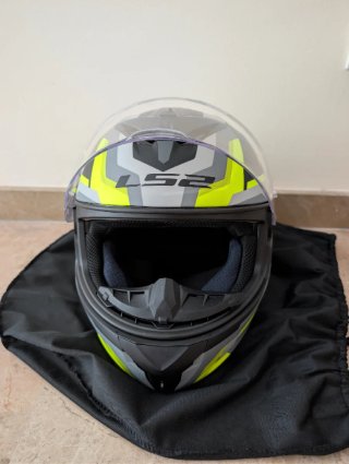 Casco Moto LS2 Negro Amarillo Gris