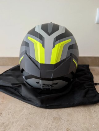 Casco Moto LS2 Negro Amarillo Gris