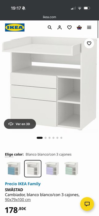 Cómoda IKEA SMASTAD + colchon cambiador de regalo