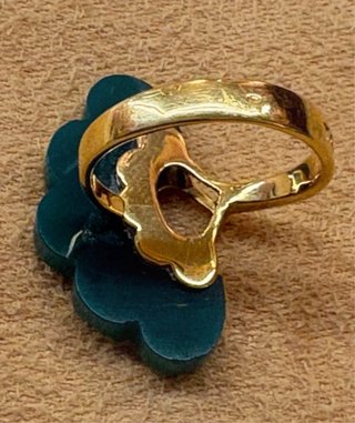 Anillo Tous Oro 18k Flor Verde