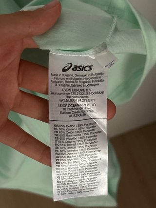 Camiseta deportiva Asics azul verdoso M Mujer
