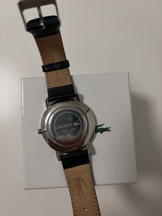 Reloj Lacoste Negro y Azul Correa Cuero