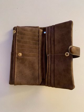 Cartera Monedero Cuero Marrón