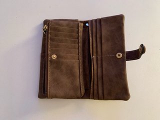 Cartera Monedero Cuero Marrón