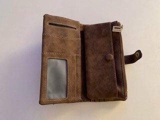 Cartera Monedero Cuero Marrón