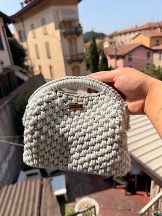 Borsa uncinetto fatta a mano argento