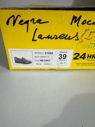 Mocasines 24HRS 21860 Talla 39 Negros