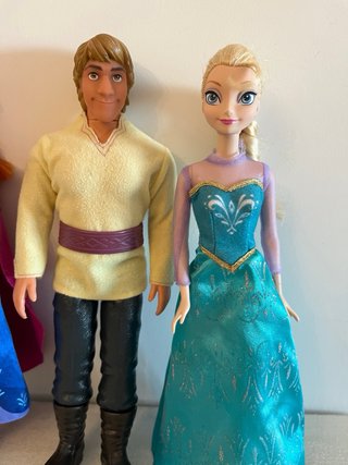 Muñecas Frozen Elsa, Anna y Kristoff tal cual foto