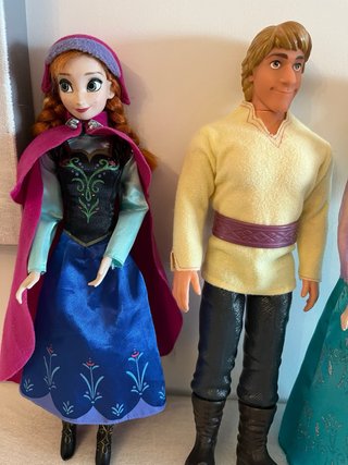 Muñecas Frozen Elsa, Anna y Kristoff tal cual foto