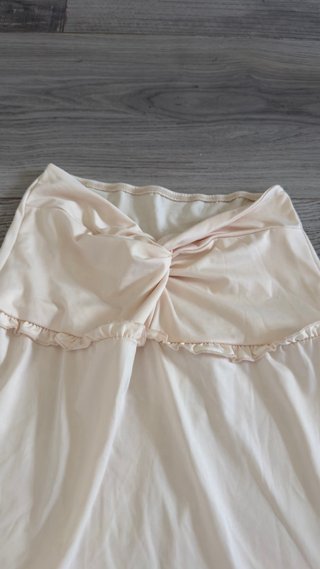 Falda larga beige