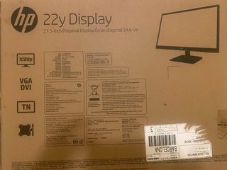 Pantalla HP 22y 21.5 Negro. Como nueva en su caja
