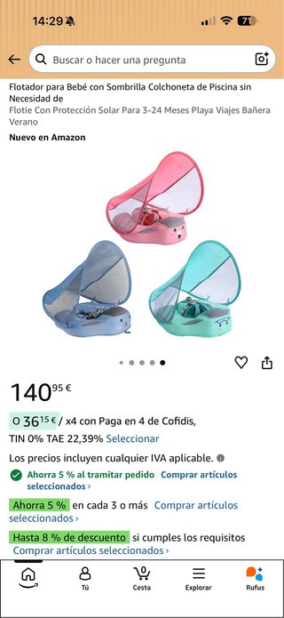 Flotador Mambobaby para bebé