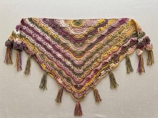 Chal ganchillo hecho a mano multicolor
