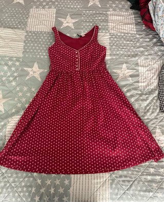 Vestido retro estampado rojo y blanco
