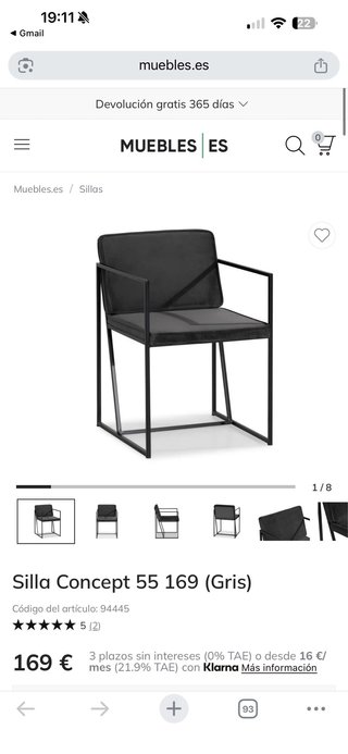 Mesa y 6 Sillas Negras