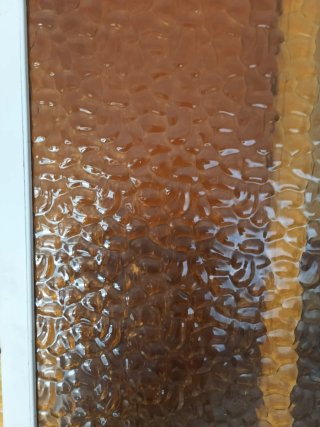 Lote de 3 puertas antiguas con cristal ámbar