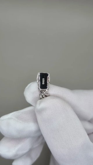 Pulsera Cubana Plata Moissanitas Pavé 20cm