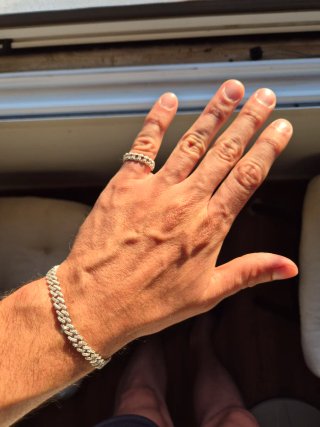 Pulsera Cubana Plata Moissanitas Pavé 20cm