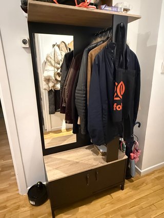 Mueble de entrada con espejo y almacenaje