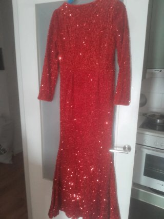 Vestido de fiesta rojo lentejuelas
