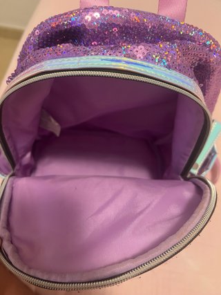 Mochila Morada Niña Pequeña Lentejuelas
