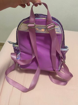 Mochila Morada Niña Pequeña Lentejuelas