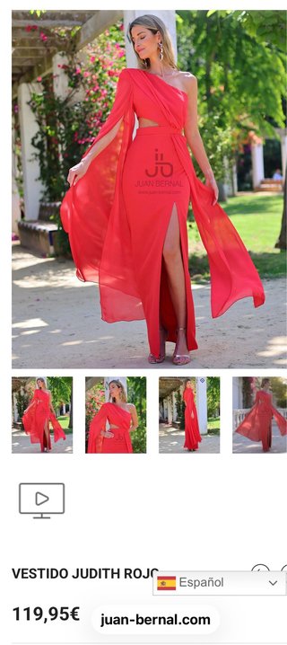 Vestido Rojo Talla S/36 Sin Estrenar
