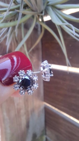 Pendientes Moissanita Negra y Blanca GRA
