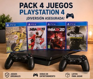 Pack 4 Juegos PS4: FIFA 17, NBA 2K19/20, CoD