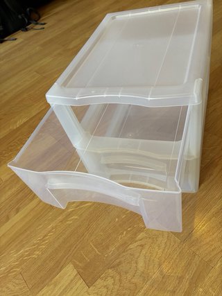 Cajonera de plástico 2 cajones transparente
