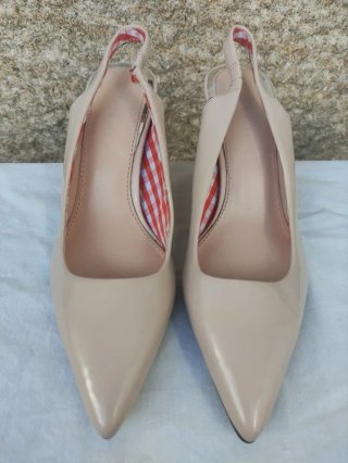 Sandalias Zara Tacon Charol Rosa T.38