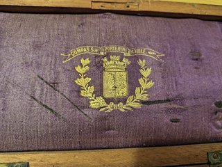 Caja Compases Latón Antigua Siglo XIX 1883