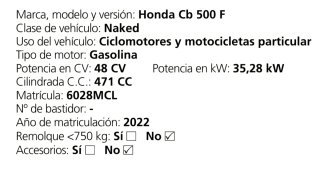 Honda CB 500 F Negra y Dorada