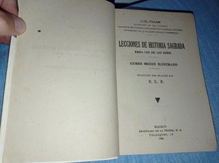 LIBRO ANTIGUO . LECCIONES DE HISTORIA SAGRADA