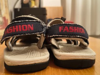 Sandalias niño azul y naranja