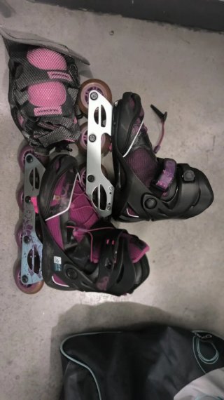 Patines en línea Oxelo con protecciones y mochila