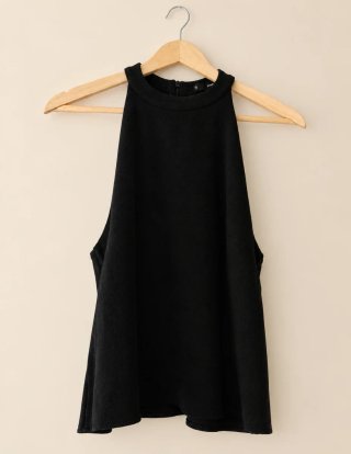 Camisa Negra Cuello Halter